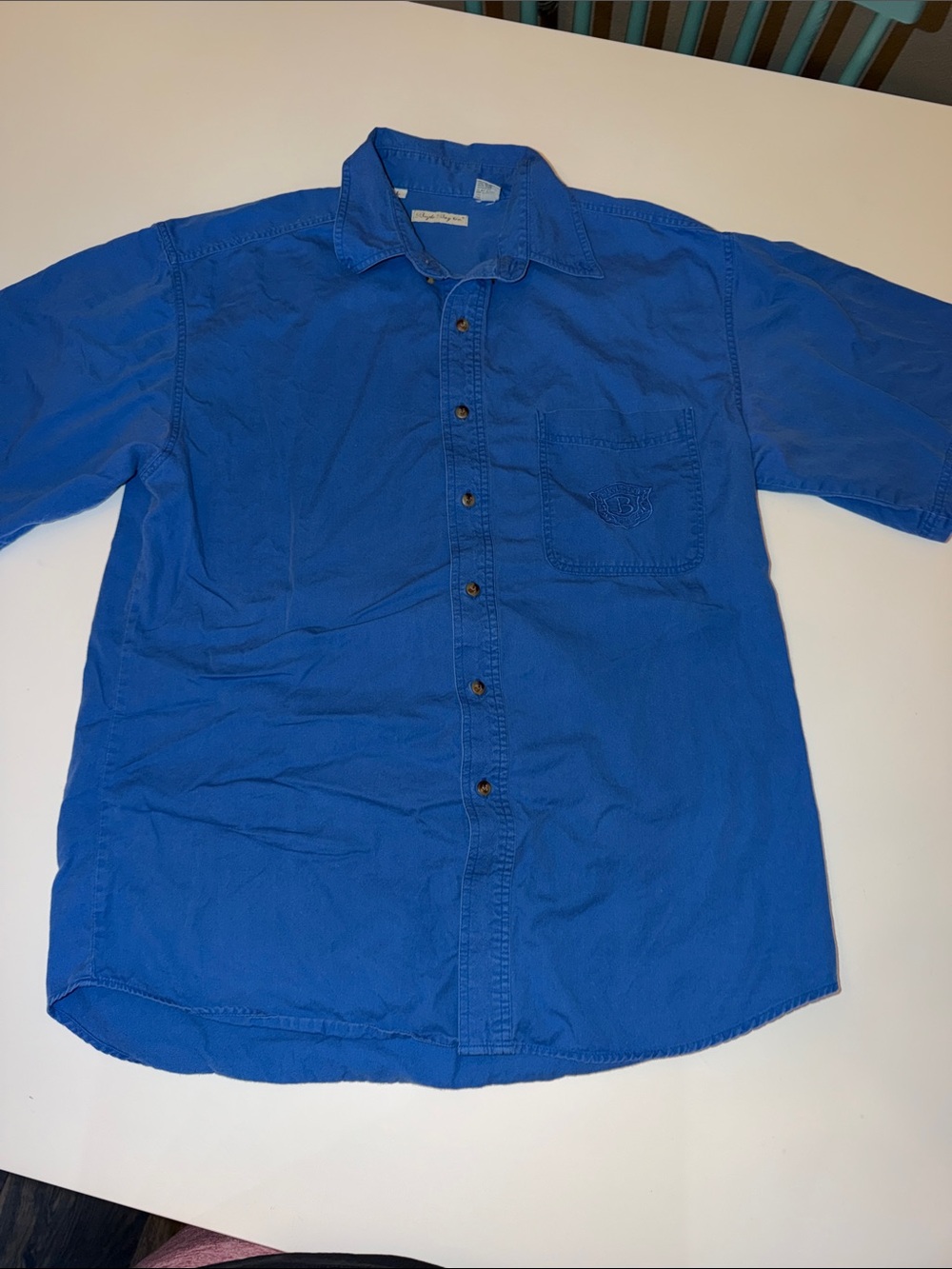 Bugle Boy Short-Sleeve Button-Down Shirt in Blue